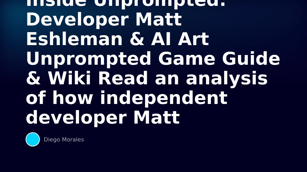 Inside Unprompted: Developer Matt Eshleman & AI Art